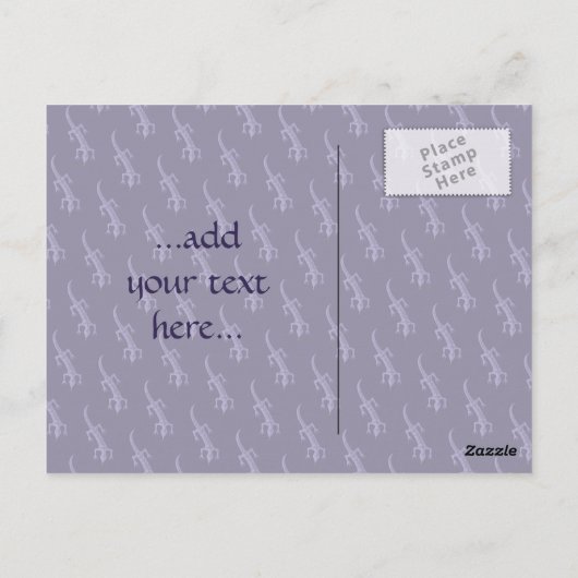Tribal Lizard Mauve Briefkaart (Achterkant)