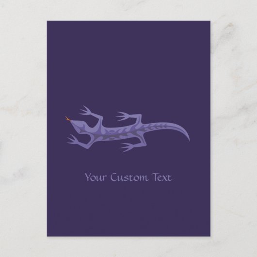 Tribal Lizard Mauve Briefkaart (Voorkant)