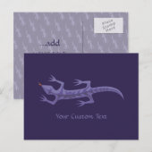 Tribal Lizard Mauve Briefkaart (Voorkant / Achterkant)