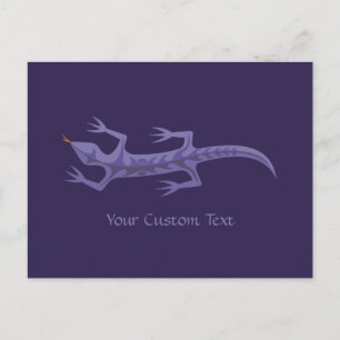 Tribal Lizard Mauve Briefkaart