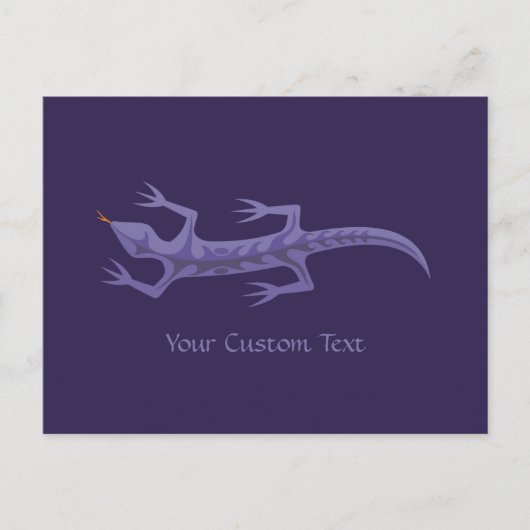 Tribal Lizard Mauve Briefkaart (Voorkant)