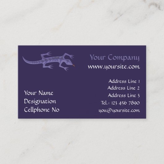Tribal Lizard Mauve Visitekaartje (Voorkant)
