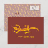 Tribal Lizard Oranje Briefkaart (Voorkant / Achterkant)