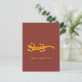 Tribal Lizard Oranje Briefkaart (Staand voorkant)