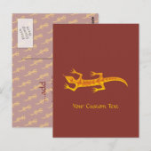 Tribal Lizard Oranje Briefkaart (Voorkant / Achterkant)
