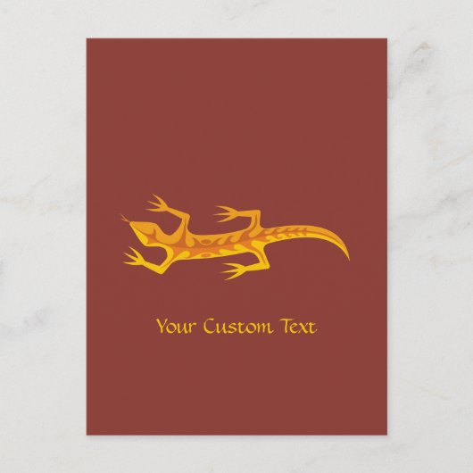 Tribal Lizard Oranje Briefkaart (Voorkant)