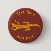 Tribal Lizard Oranje Ronde Button 5,7 Cm (Voorkant)
