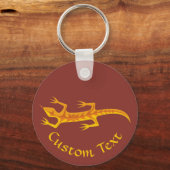 Tribal Lizard Oranje Sleutelhanger (Voorkant)
