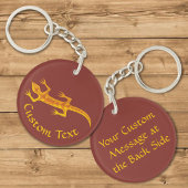 Tribal Lizard Oranje Sleutelhanger