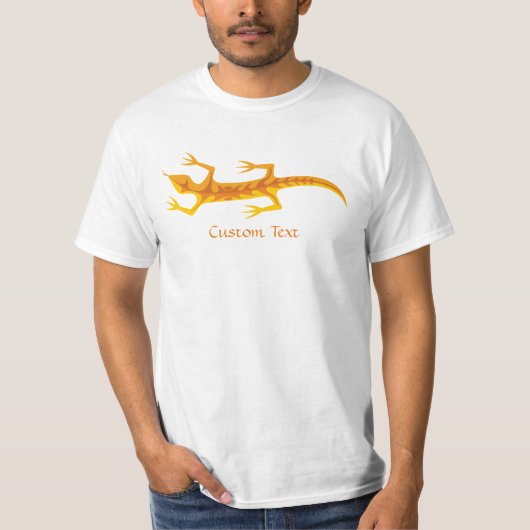 Tribal Lizard Oranje T-shirt (Voorkant)