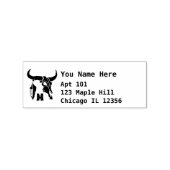 Tribal Longhorn Bull Skull met Monogram Return Rubberstempel (Afrduk)
