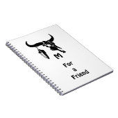 Tribal Longhorn Bull Skull met zwarte doether Notitieboek (Rechterzijde)
