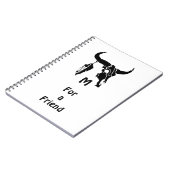 Tribal Longhorn Bull Skull met zwarte doether Notitieboek (Linkerzijde)