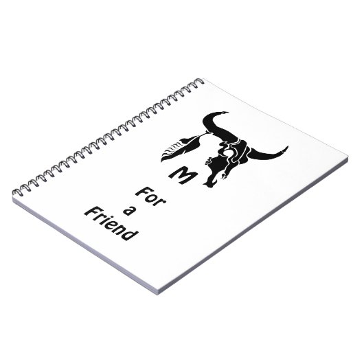 Tribal Longhorn Bull Skull met zwarte doether Notitieboek (Linkerzijde)