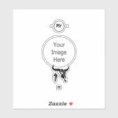 Tribal Longhorn Bull Skull met zwarte doether Sticker (Vel)