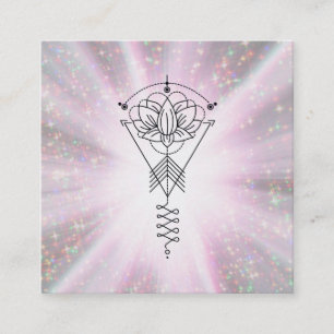 *~* Tribal Lotus Sparkle Rays Healing Reiki Vierkante Visitekaartje