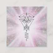 *~* Tribal Lotus Sparkle Rays Healing Reiki Vierkante Visitekaartje (Voorkant)