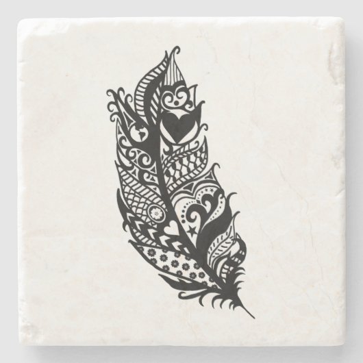 Tribal Love Feather Onderzetter (Voorkant)