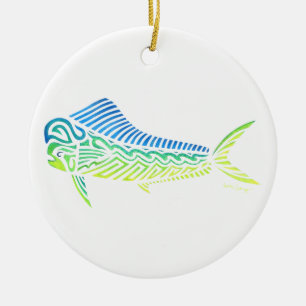 Tribal Mahi Mahi Keramisch Ornament