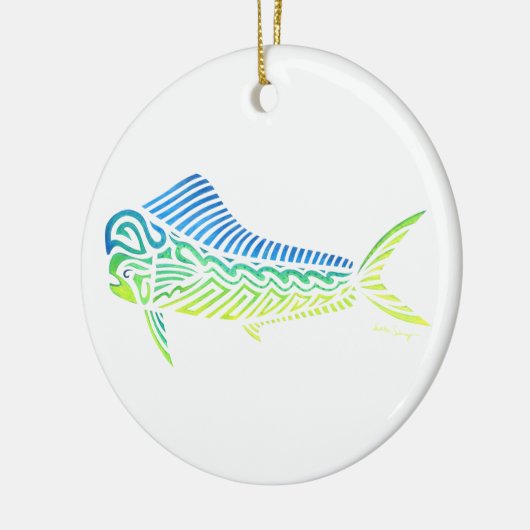 Tribal Mahi Mahi Keramisch Ornament (Links)