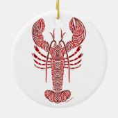 Tribal Maine Lobster Keramisch Ornament (Achterkant)