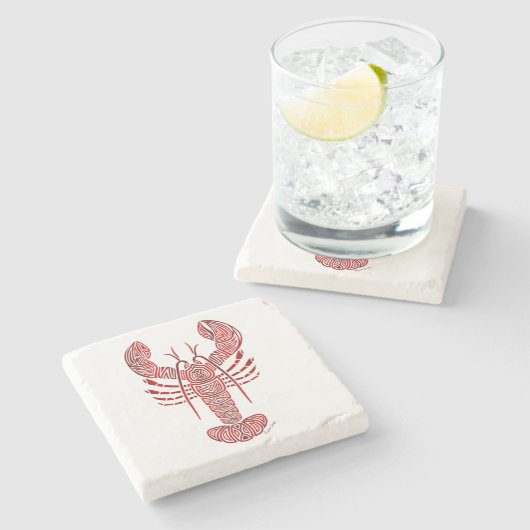 Tribal Maine Lobster Stenen Onderzetter (Zijkant)
