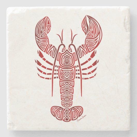 Tribal Maine Lobster Stenen Onderzetter (Voorkant)