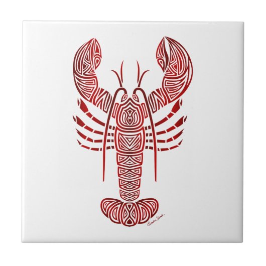 Tribal Maine Lobster Tegeltje (Voorkant)