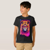 Tribal Majesty: Geometric Lion Logo T-shirt (Voorkant volledig)