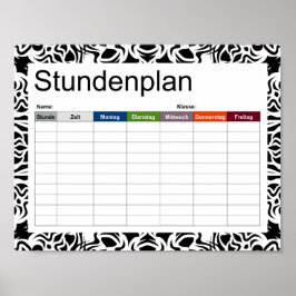 Tribal Mandala Black Timtable Poster