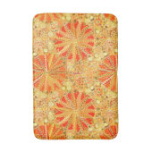 Tribal Mandala Print, Mustard Gold en Oranje Badmat (Voorkant Verticaal)