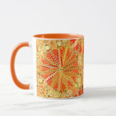 Tribal Mandala Print, Mustard Gold en Oranje Mok (Links)