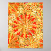 Tribal Mandala Print, Mustard Gold en Oranje Poster (Voorkant)