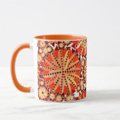 Tribal Mandala Print, Rust Oranje en Brown Mok (Links)