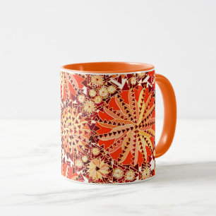 Tribal Mandala Print, Rust Oranje en Brown Mok