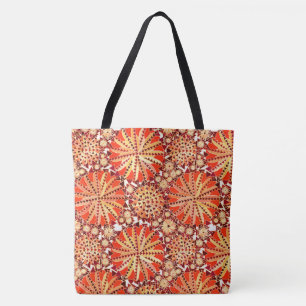 Tribal Mandala Print, Rust Oranje en Brown Tote Bag