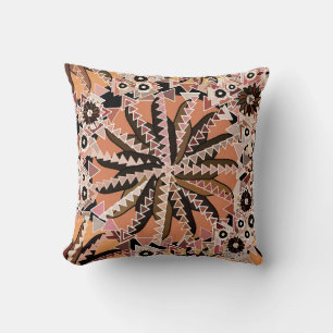 Tribal Mandala Print, Taupe Tan en Beige Kussen