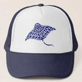 Tribal Manta Ray Cool Blue Trucker Pet