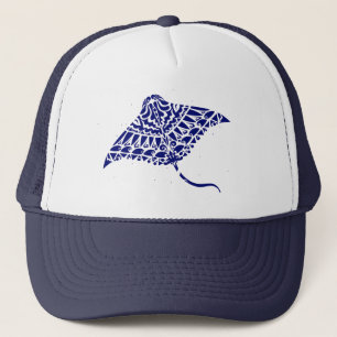 Tribal Manta Ray Cool Blue Trucker Pet