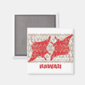 Tribal-Manta-Ray-Red Magneet (Voorkant / Achterkant)
