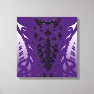Tribal Maori tattoo ontwerp moderne kunst Canvas Afdruk