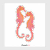 Tribal Marking Seahorses Sticker (Vel)