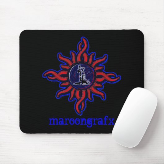 Tribal Maroon Mousepad Muismat (Met muis)