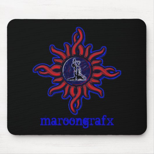 Tribal Maroon Mousepad Muismat (Voorkant)