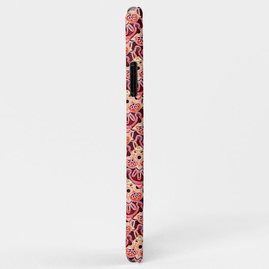 Tribal Maroon, wit en bruin iPhone hoesje (Achterkant/rechts)