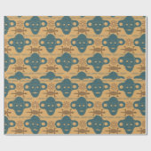 Tribal Mask Afrikaans etnisch gezichtspatroon Cadeaupapier (Vlak)