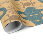 Tribal Mask Afrikaans etnisch gezichtspatroon Cadeaupapier (Rol Hoek)