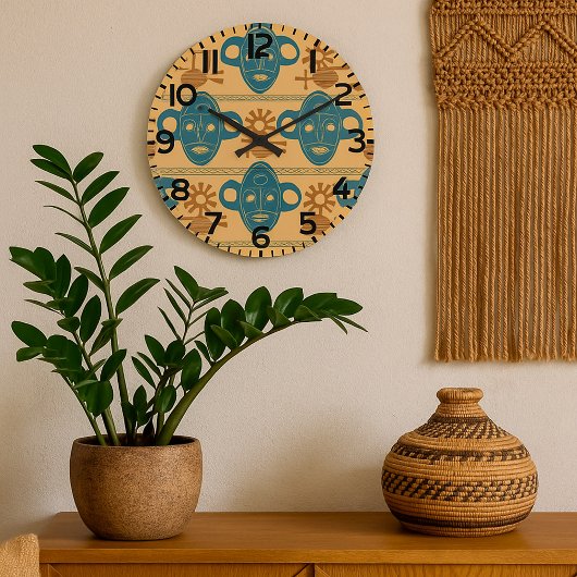 Tribal Mask Afrikaans etnisch gezichtspatroon Grote Klok