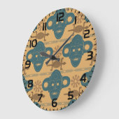 Tribal Mask Afrikaans etnisch gezichtspatroon Grote Klok (Hoek)