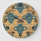 Tribal Mask Afrikaans etnisch gezichtspatroon Grote Klok (Voorkant)